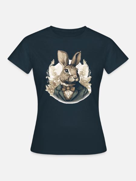Rabbit Bunny Historische Kunst - Frauen T-Shirt - Navy