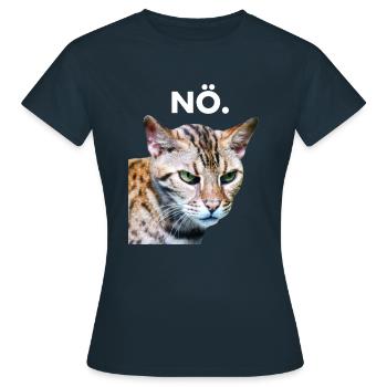NÖ. Grummelige Katze Schlechte Laune - Frauen T-Shirt - Navy - Vorne - AI Model Female 172 dark (172cm)