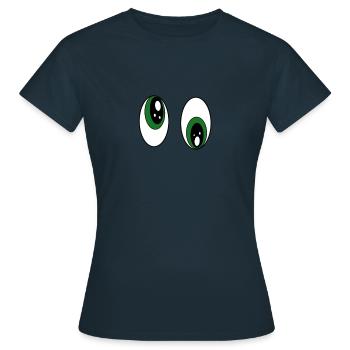 funny glowing eyes - Women's T-Shirt - navy - Front - AI Model Female 172 dark (172cm)