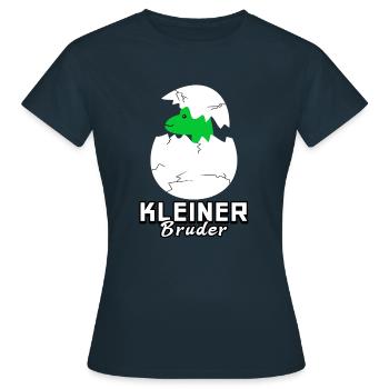 Kleiner Bruder Dinosaurier - Frauen T-Shirt - Navy - Vorne - AI Model Female 172 dark (172cm)
