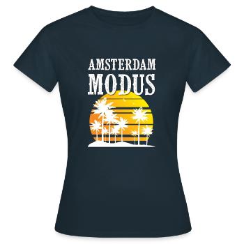 Amsterdam Modus - Frauen T-Shirt - Navy - Vorne - AI Model Female 172 dark (172cm)
