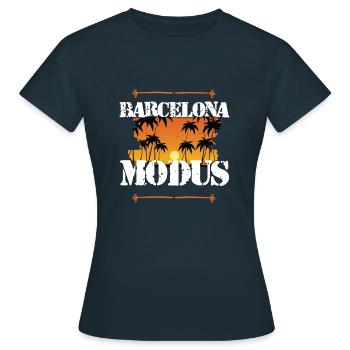 Barcelona Modus - Frauen T-Shirt - Navy - Vorne - AI Model Female 172 dark (172cm)