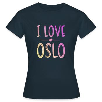J’aime Oslo - T-shirt Femme - marine - Devant - AI Model Female 172 dark (172cm)