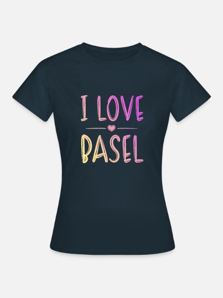 I Love Basel - Frauen T-Shirt - Navy