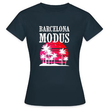 Barcelona Modus - Frauen T-Shirt - Navy - Vorne - AI Model Female 172 dark (172cm)