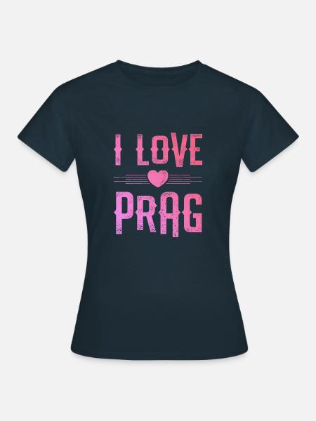 I Love Prag - Frauen T-Shirt - Navy