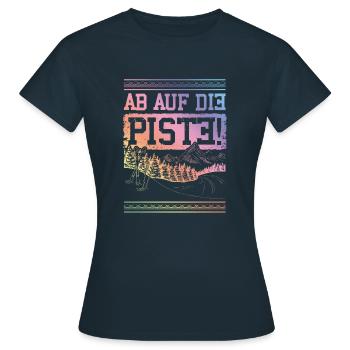 off to the slopes - Women's T-Shirt - navy - Front - AI Model Female 172 dark (172cm)