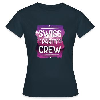 Swiss Party Crew - T-shirt Femme - marine - Devant - AI Model Female 172 dark (172cm)