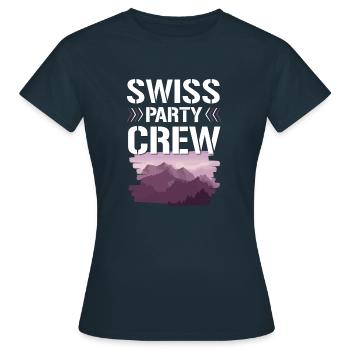 Swiss Party Crew - T-shirt Femme - marine - Devant - AI Model Female 172 dark (172cm)