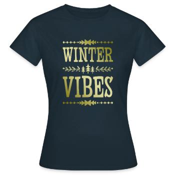 Ambiance hivernale - T-shirt Femme - marine - Devant - AI Model Female 172 dark (172cm)