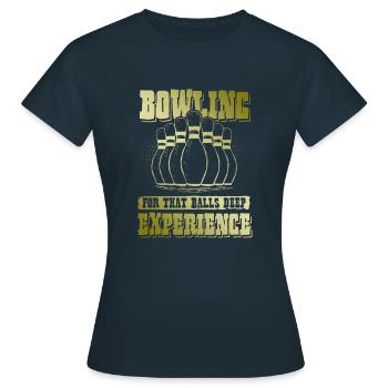 Expérience de bowling - T-shirt Femme - marine - Devant - AI Model Female 172 dark (172cm)