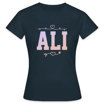 Ali - Frauen T-Shirt - Navy - Vorne - AI Model Female 172 dark (172cm)