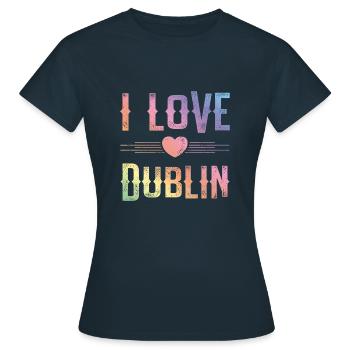 J’adore Dublin - T-shirt Femme - marine - Devant - AI Model Female 172 dark (172cm)