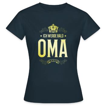Ich werde Bald Oma - Frauen T-Shirt - Navy - Vorne - AI Model Female 172 dark (172cm)