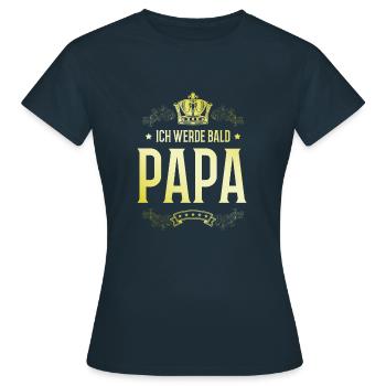 Ich werde Bald Papa - Frauen T-Shirt - Navy - Vorne - AI Model Female 172 dark (172cm)