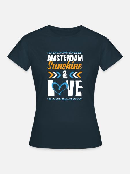 Amsterdam Love - Frauen T-Shirt - Navy
