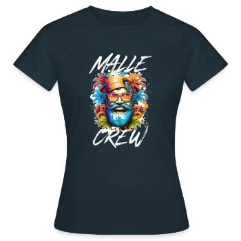 Malle Crew Party Urlaub Mallorca - Frauen T-Shirt - Navy - Vorne - AI Model Female 172 dark (172cm)