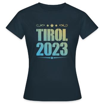 Tyrol 2023 - Women's T-Shirt - navy - Front - AI Model Female 172 dark (172cm)