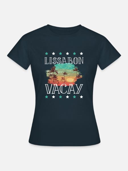 Lissabon Urlaub - Frauen T-Shirt - Navy