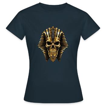 Pharao Totenkopf - Frauen T-Shirt - Navy - Vorne - AI Model Female 172 dark (172cm)