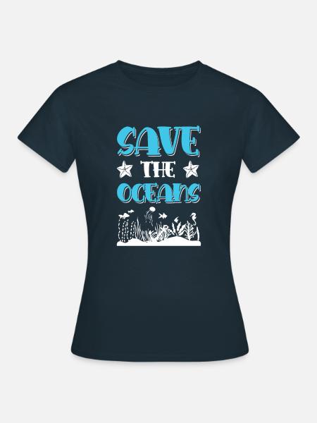 save the ocean - Frauen T-Shirt - Navy