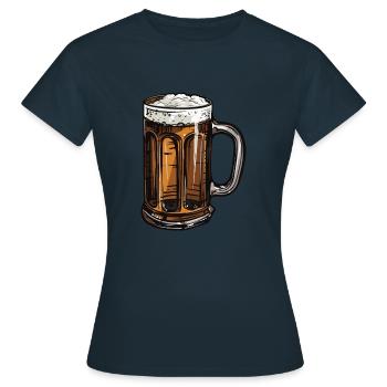 Bierkrug Bier Malz - Frauen T-Shirt - Navy - Vorne - AI Model Female 172 dark (172cm)
