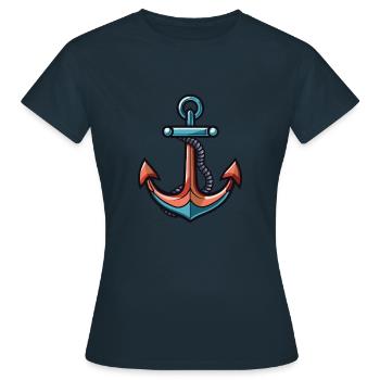 Anker Symbol Hafen - Frauen T-Shirt - Navy - Vorne - AI Model Female 172 dark (172cm)