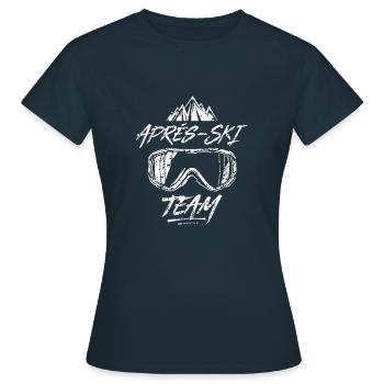 Après Ski Team Party Saying Ski Goggles - Women's T-Shirt - navy - Front - AI Model Female 172 dark (172cm)