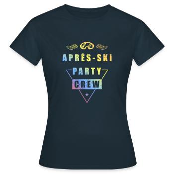 Apres Ski Team Spruch Bunt - Frauen T-Shirt - Navy - Vorne - AI Model Female 172 dark (172cm)