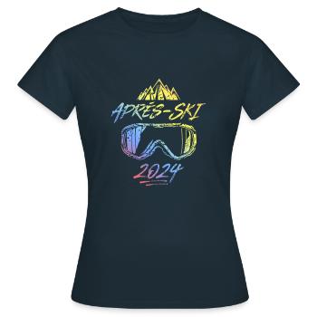 Après-Ski Saying 2024 Colorful - Women's T-Shirt - navy - Front - AI Model Female 172 dark (172cm)