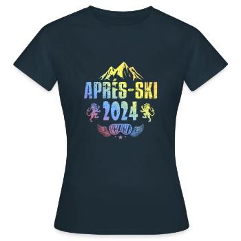 Après Ski 2024 Saying Colorful - Women's T-Shirt - navy - Front - AI Model Female 172 dark (172cm)