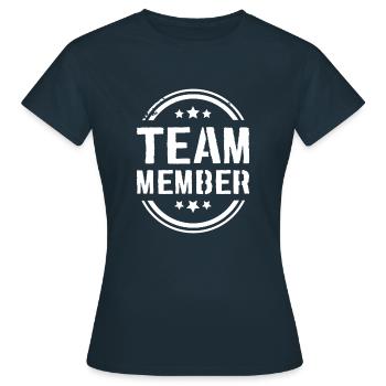 Team Mitglied - Frauen T-Shirt - Navy - Vorne - AI Model Female 172 dark (172cm)