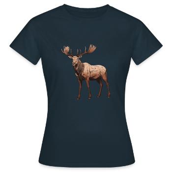 Animalier Orignal - T-shirt Femme - marine - Devant - AI Model Female 172 dark (172cm)
