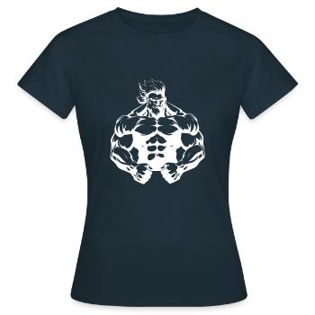 Bodybuilder Fitness - T-shirt Femme - marine - Devant - AI Model Female 172 dark (172cm)