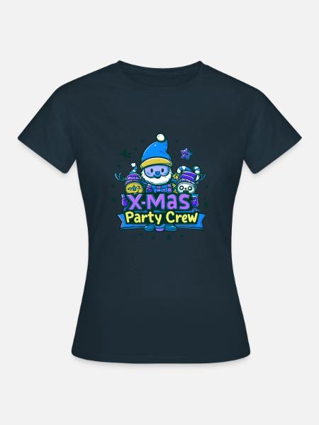 X-Mas Party Crew Weihnachten Spruch - Frauen T-Shirt - Navy