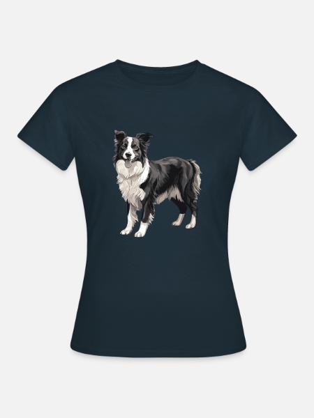 Border Collie Hund - Frauen T-Shirt - Navy