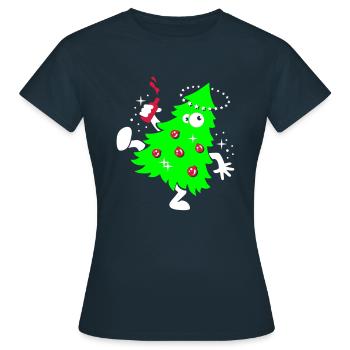 Beschwipste Weihnachten - Frauen T-Shirt - Navy - Vorne - AI Model Female 172 dark (172cm)