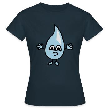 Kleiner Wassertropfen - Frauen T-Shirt - Navy - Vorne - AI Model Female 172 dark (172cm)
