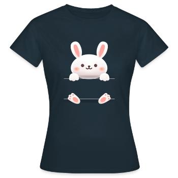 Hase - Kaninchen - rabbit - Frauen T-Shirt - Navy - Vorne - AI Model Female 172 dark (172cm)