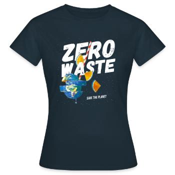 zero waste, there is no planet b, earth, climate c - T-shirt Femme - marine - Devant - AI Model Female 172 dark (172cm)