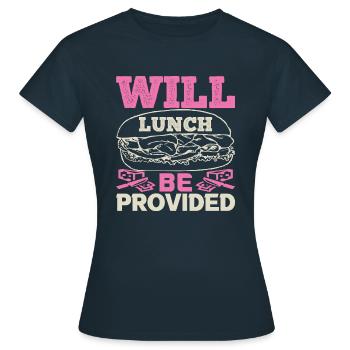 WIRD MITTAGESSEN ZUR VERFÜGUNG GESTELLT HUND - Frauen T-Shirt - Navy - Vorne - AI Model Female 172 dark (172cm)