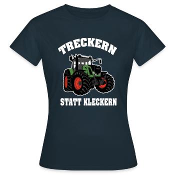 Traktor - Schlepper - Landwirt - Bauer - Frauen T-Shirt - Navy - Vorne - AI Model Female 172 dark (172cm)