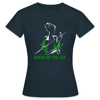 Billard - Königin der Queues und Kugeln - Frauen T-Shirt - Navy - Vorne - AI Model Female 172 dark (172cm)