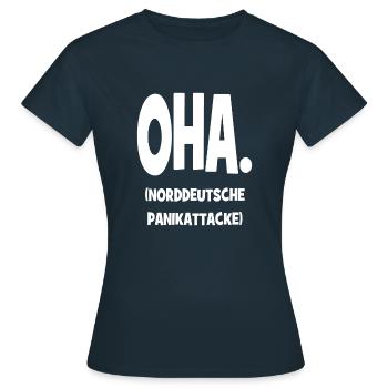 Oha. - Attaque de panique en Allemagne du Nord - T-shirt Femme - marine - Devant - AI Model Female 172 dark (172cm)