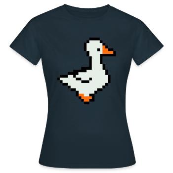 pixel ente - Frauen T-Shirt - Navy - Vorne - AI Model Female 172 dark (172cm)