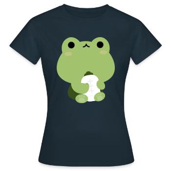 Frosch Kleinkind - Frauen T-Shirt - Navy - Vorne - AI Model Female 172 dark (172cm)
