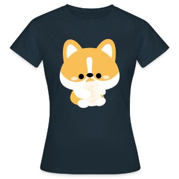 Corgi Kleinkind - Frauen T-Shirt - Navy - Vorne - AI Model Female 172 dark (172cm)