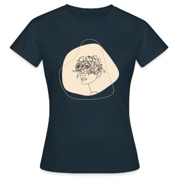 Women flower - Women's T-Shirt - navy - Front - AI Model Female 172 dark (172cm)