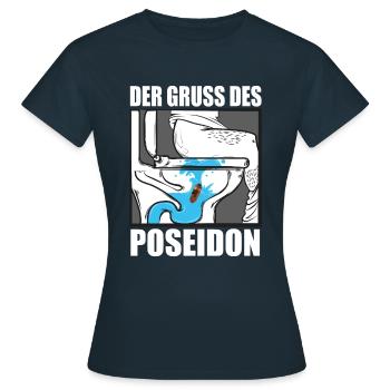 Scheiße Kacke Klo Lustiges Geschenk - Frauen T-Shirt - Navy - Vorne - AI Model Female 172 dark (172cm)