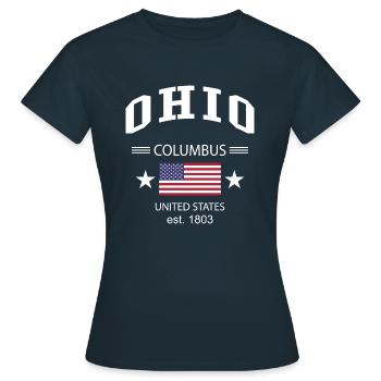Ohio - Frauen T-Shirt - Navy - Vorne - AI Model Female 172 dark (172cm)